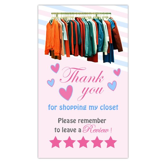80 Customized Closet Thank you cards 3.5" x 2" - Picture 2 of 5